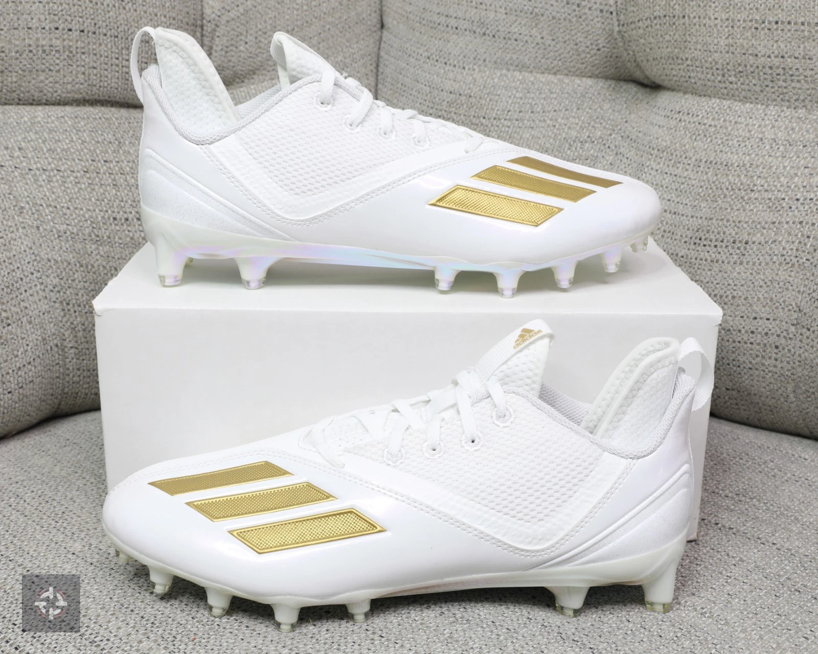 Adidas Adizero Scorch 21 White Gold Football Cleats Men's Size 10-13.5 (GW2939)