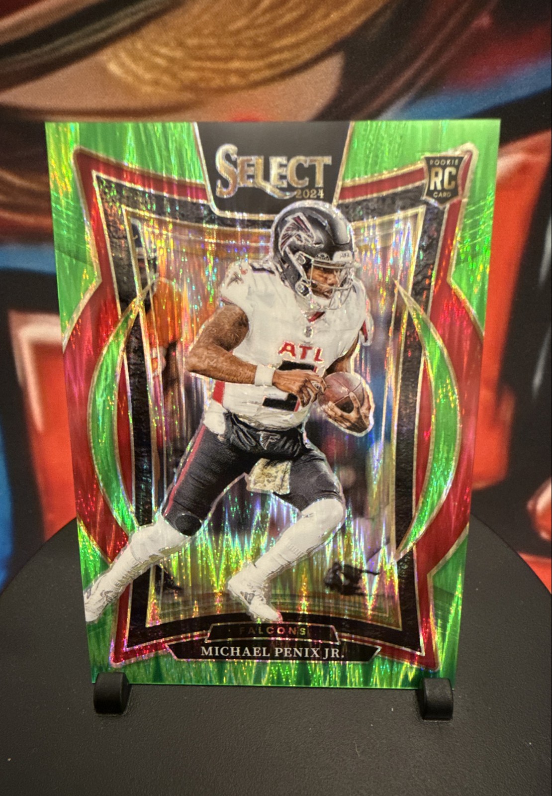 2024 Panini Select - Conc Michael Penix Jr. #80 Neon Green Shock Prizm /599 (RC)