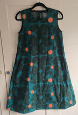 Uniqlo Marimekko Green Orange Sleeveless Midi Dress Size XS