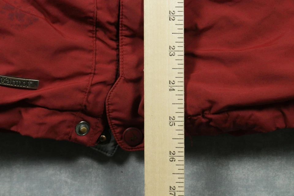 Chaqueta Marmot Para Hombre Mediana Roja Gris Forrada de Vellón Abrigo de Esquí con Capucha Exterior Invierno Foto 4 de 4