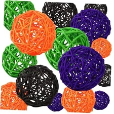  Decorations Rattan Balls 16 Pack Wicker Balls for Table Decor Party Halloween