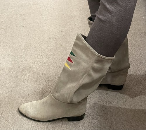 Vintage 1980s Leather Suede Booties Size 6-6.5 - Picture 6 of 12