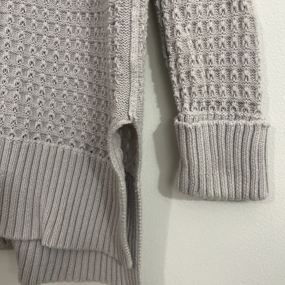 Suéter pulôver feminino Only Mine algodão gola redonda manga média algemada cinza - Imagem 2 de 4