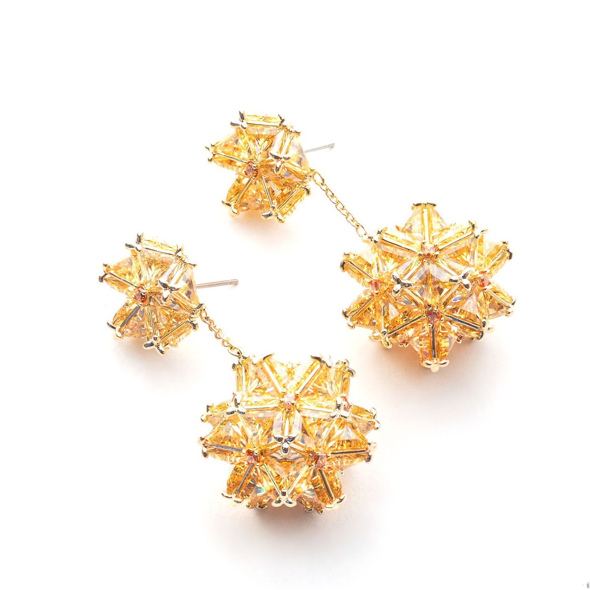 SWAROVSKI CRYSTALPIXIE ゴールド系 2個セット Swarovski Curiosa Yellow Swarovski Crystal Women's Earrings