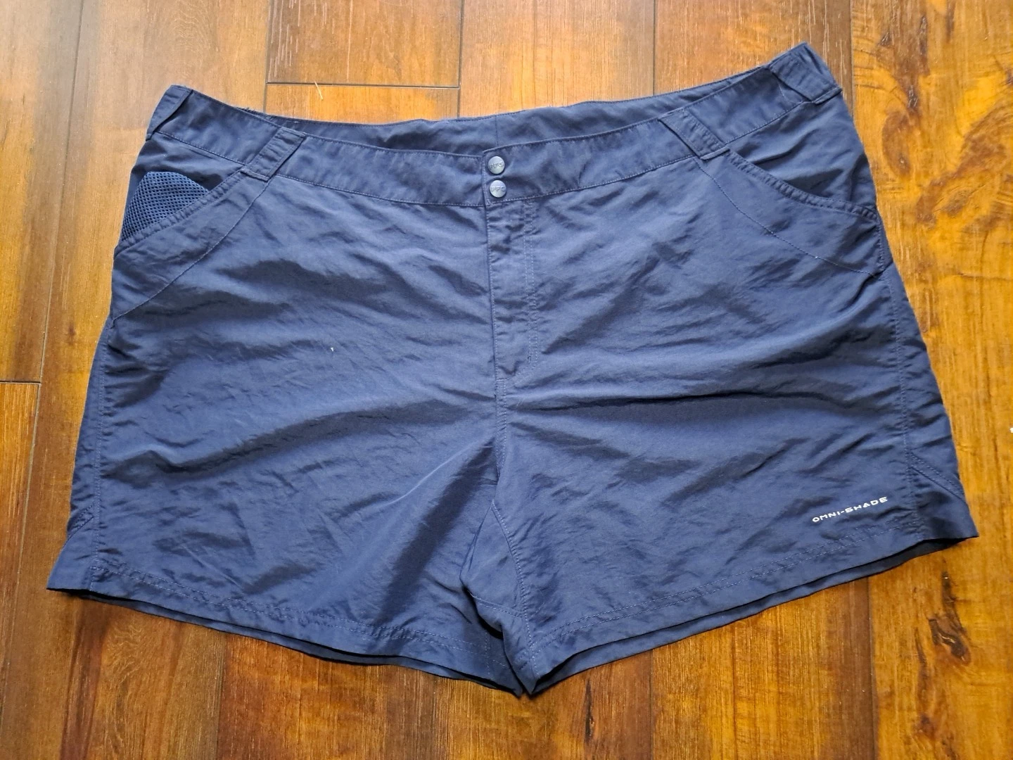 Columbia PFG Onmi-Shade Men's 3X Nylon Shorts Dark Blue Fish Camp Hike