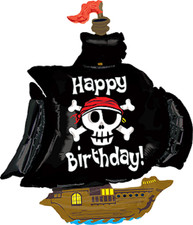 Pirate Ship Happy Birthday Piratenschiff Folienballon - 117cm 46 Inch