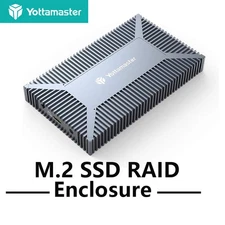 10Gbps Dual Bay RAID M.2 NGFF SATA USB 3.1 Gen 2 Aluminium Hard Drive Enclosure