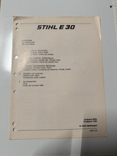 Genuine Stihl E 30 Parts List Manual 1985