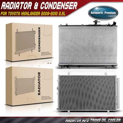 Radiator & AC Condenser Cooling Kit for Toyota Highlander 2008 2009 2010 V6 3.3L
