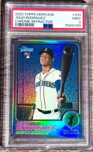2022 Topps Heritage Julio Rodriguez RC Refractor 512/673 PSA 9 MINT Mariners