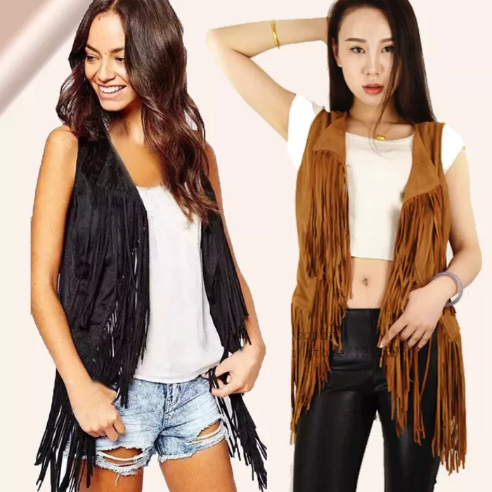 Women's shop fringed waistcoats
