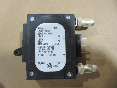 Airpax Sensata LMLB1-1RLS4-52-15.0-1-01-V Bullet Breaker 1P 15A 80VDC Max NEW!!!