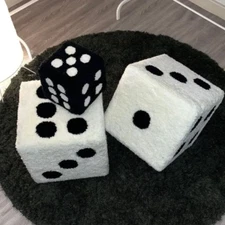 Stylish dice comfortable poufs Living room Creative dice stool white medium