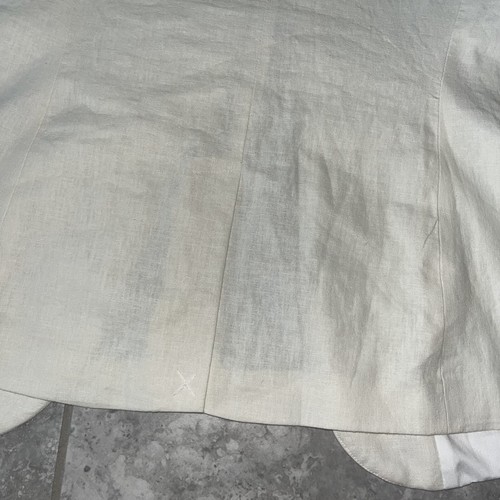 Rachel Zoe Linen Cotton Open Front Lined Blazer Jacket Eggshell White XL New - Picture 7 of 13