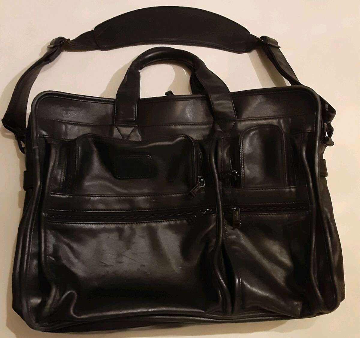 Sling Bag Black Leather Tumi Leather Satchel TUMI SHIPS ALPHA1