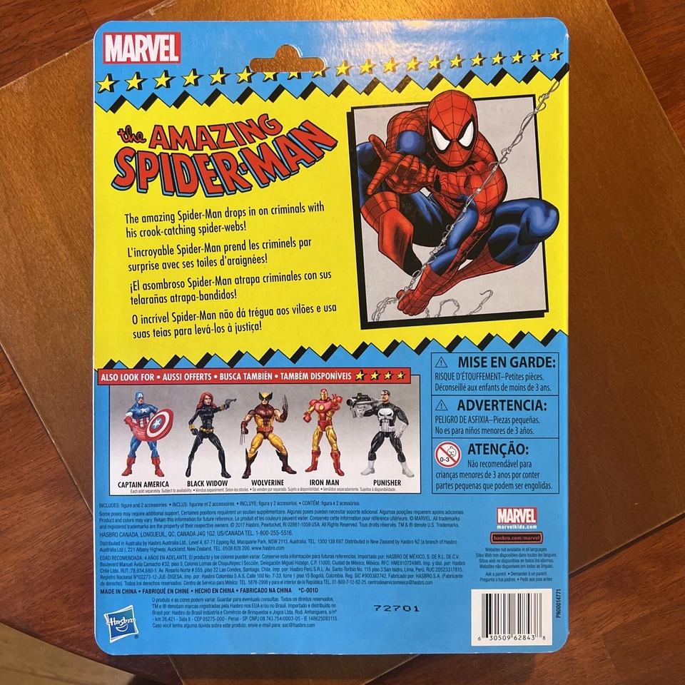 Boneco de ação retrô Marvel Legends Spider-Man com fatia de pizza novo na caixa - Imagem 2 de 4
