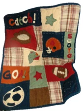 NoJo Sports Baseball Football Soccer Quilt Blanket  
