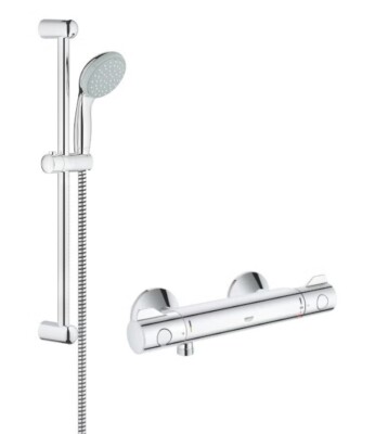 Grohe Grohtherm 800 Thermostat Duschmischer Bar + Tempesta 2 Mode Schieber Kit