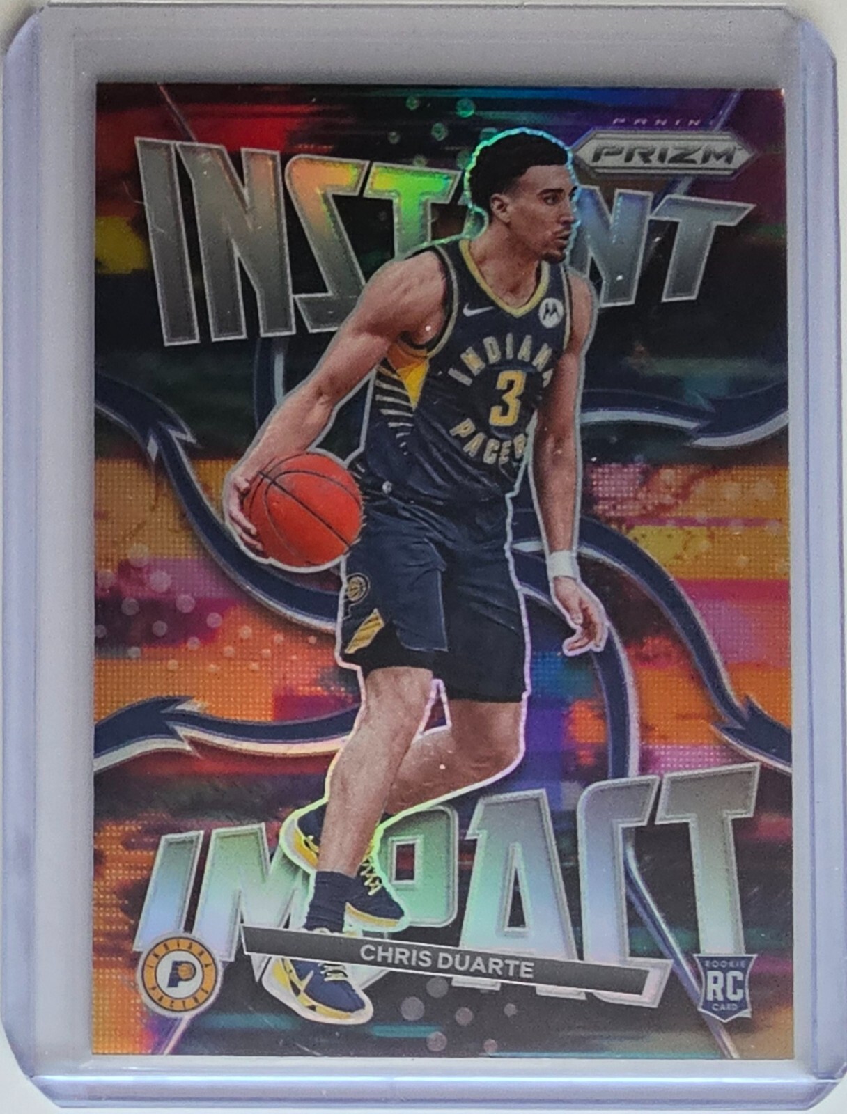 Chris Duarte Silver Instant Impact Rookie Prizm 2021-22 Card #17 Pacers RC