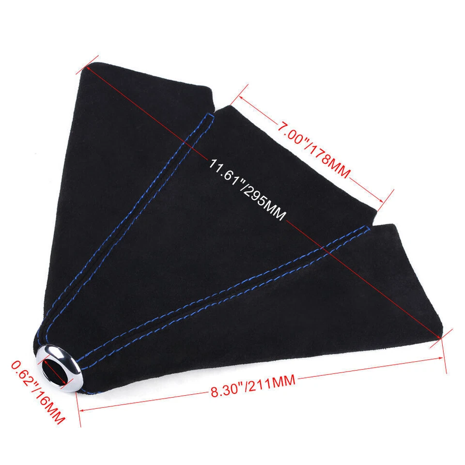 Universal JDM Black Suede Black Stitch Shifter Shift Gear Boot Cover MT/AT  - Image 4 of 4