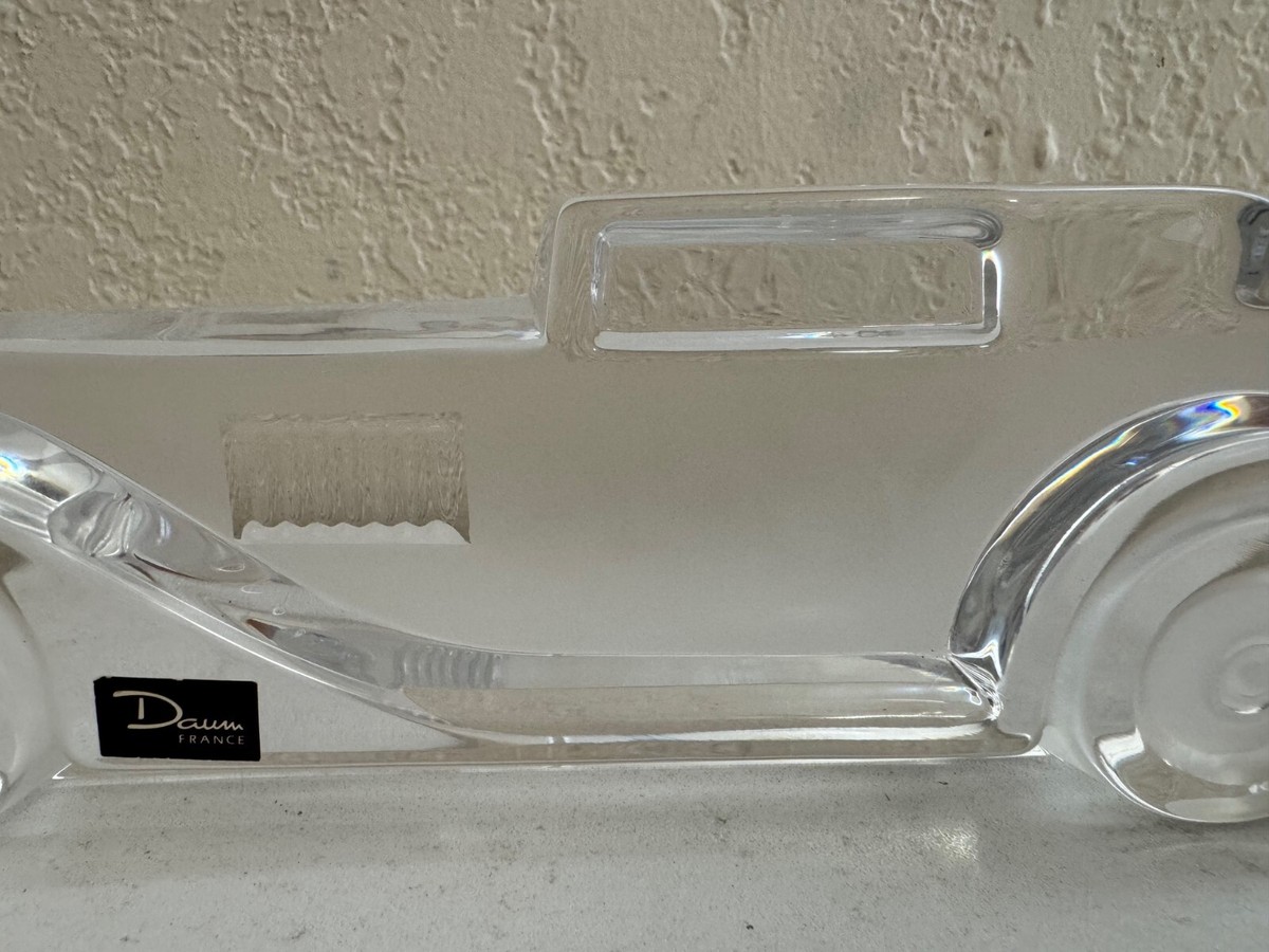 Daum France Crystal Marly Car Sculpture Paperweight Xavier