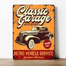 Classic Garage Auto Repair Car Metal Sign Plaque