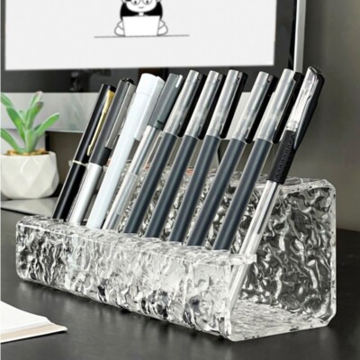 Transparent Water Ripple Acrylic Pen Rack Paintbrush Holder Brush Display Stand