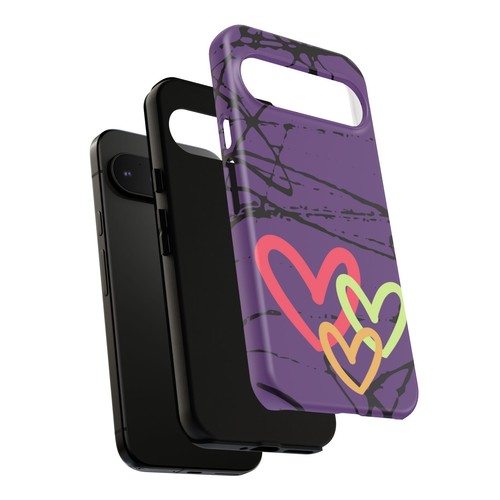 Hearts on Purple & Black Tough Handyhülle für iPhone, Samsung Galaxy, Goog Pixel - Bild 137 von 285