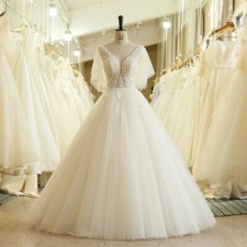 Vintage A-Line Wedding Dresses V-Neck Sleeveless Lace Appliques Bridal Gowns