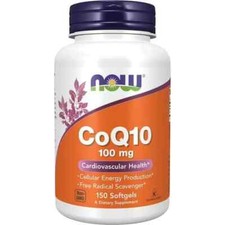 NOW Foods Coq10 100 mg 150 Sgels Cardiovascular Health Supplement EXP 3/2029