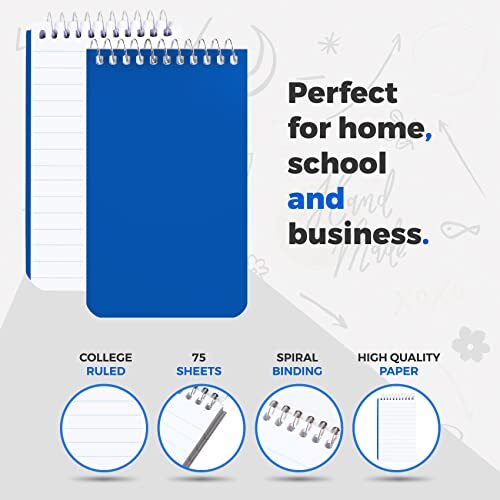 Small Notebooks Spiral Notepads 3x5 Pack of 10 Pocket Notebook Memo Pad ...