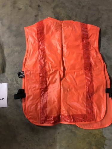Orange Safety Vest WORKS WITH 2 AA BATTERIES LIGHTS ON OFF SWITCH NWOB - Picture 6 of 12