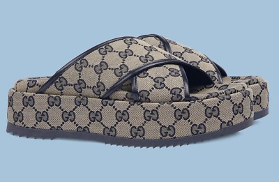 GUCCI Women's GG platform slide sandal (USED TWICED) Size 6.5 | eBay