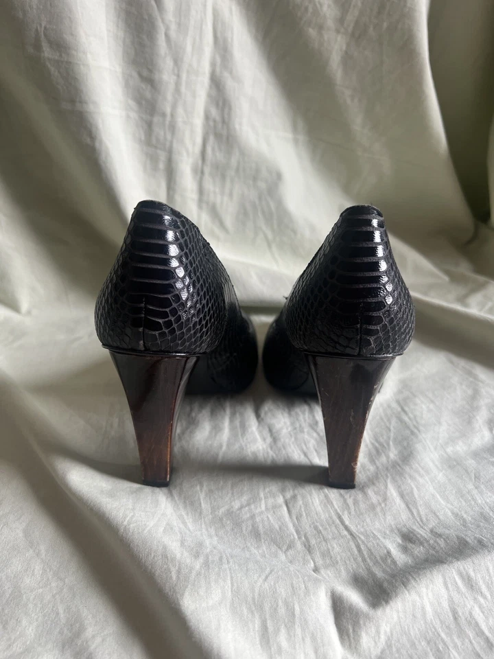 Salto 7 For All Mankind tamanho 7.5 couro slip on 4” #T2 - Imagem 4 de 4