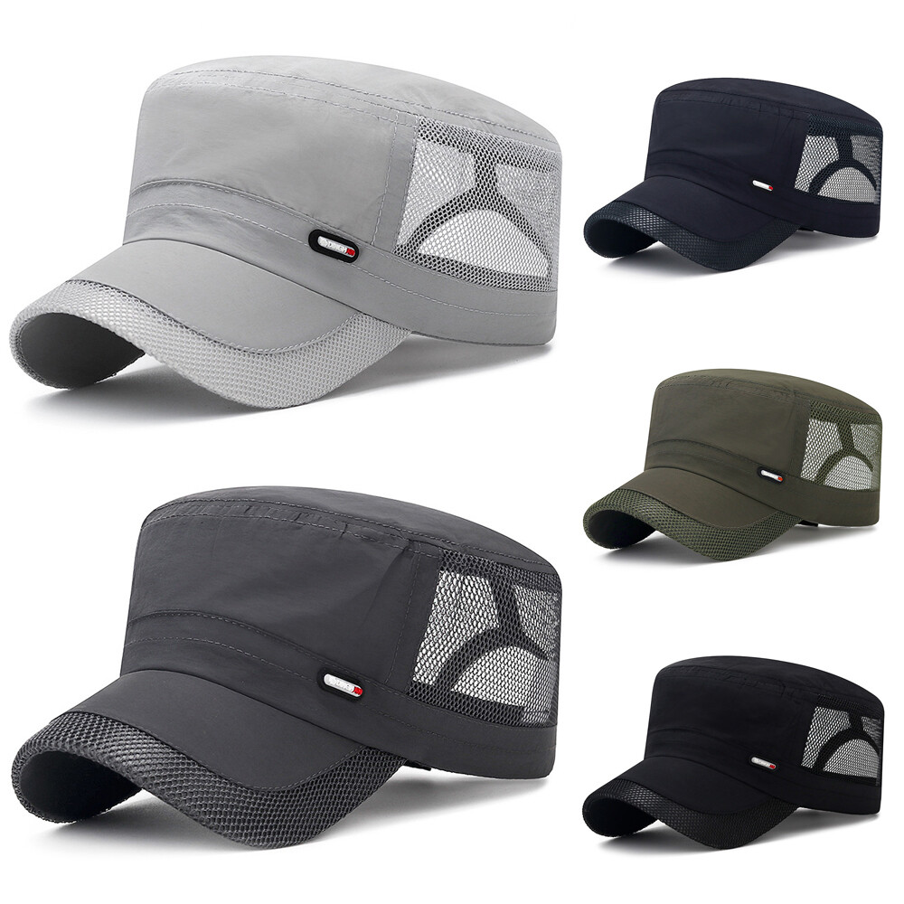 APL Cappello da Baseball Piatto Traspirante Berretto Sportivo in Rete Outdoor Protezione Solare B