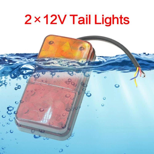 2x LED 12V Waterproof Tail Lights Kit RV Camper Trailer Truck Rear Turn Signal - Picture 4 of 13