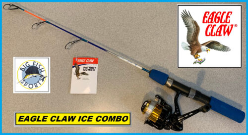 EAGLE CLAW PATRIOT ICE Fishing Rod & Reel Combo 24" Length FREE USA SHIP #PC24M - Picture 1 of 3