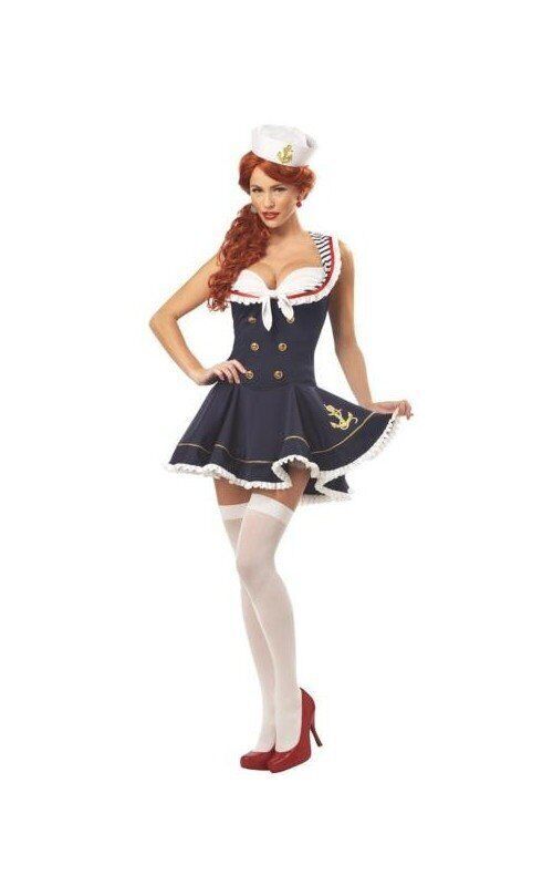 DISFRAZ VESTIDO DE MARINERA CONJUNTO PARA MUJER TRAJE MARINO CARNAVAL 8837