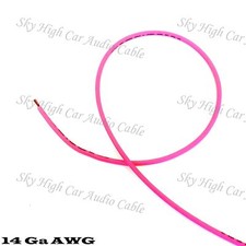 50 ft 14 Gauge AWG Primary / Remote Wire PINK Sky High Car Audio Lead Ga Feet