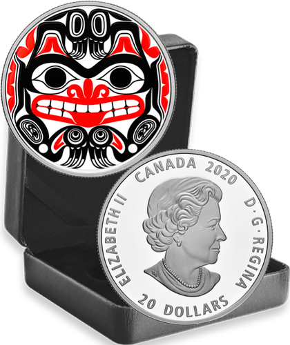 2020 Xhuwaji Haida Grizzly Bear $20 1OZ Pure Silver Proof Canada Coin, Bill Reid - Foto 3 di 7