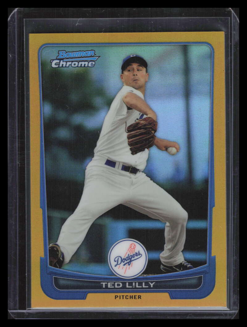2012 Bowman Chrome Gold Refractor 186 Ted Lilly 8/50