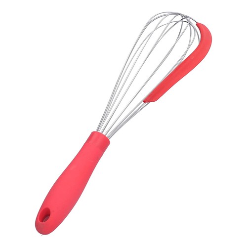 Egg Whisk with Silicone Scraper Stainless Steel Wisking Tool Egg Beater Dough...