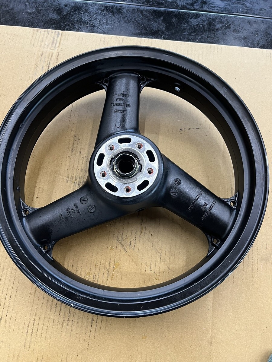 ℳ. 96-03 Kawasaki Ninja ZX7R front Rim OEM Wheel Assembly Gray