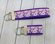 Key Chain Ribbon Keychains Music Key Fob Wristlet Stocking Stuffer Gift