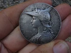 RARE ROTY POLICE PREFECTURE OSCAR MEDAL - HORN + SILVER