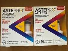 2 ASTEPRO Allergy Antihistamine Nasal Spray, 120 Sprays Ea, Exp 08/25