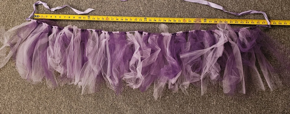 Toddler Girls 1 Yr Old Birthday High Chair Decor Purple Tutu Mermaid Banner - Image 4 of 4