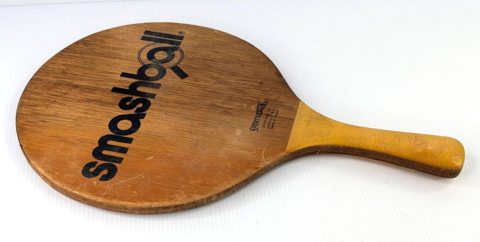 Vintage Smashball Play Set 2 Wooden Paddles Ball Sport Design Sticker