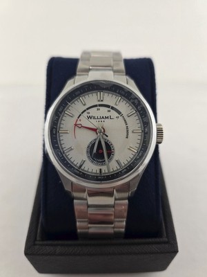 William L. 1985 Power Reserve Auto Watch 40.5mm White Dial W/ Box and Card New