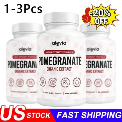 3X Alevia Pomegranate Capsules 60ct Organic Extract Antioxidant
